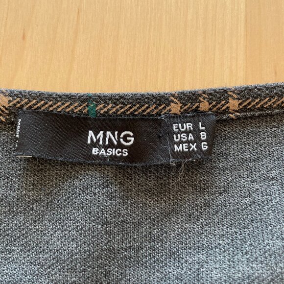 Mango Charcoal Checkered Midi Dress - Picture 8 of 11